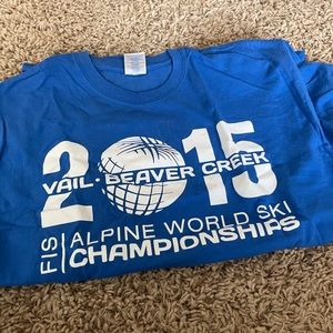 Like new blue t-shirt from 2015 Alpine World Ski Championships